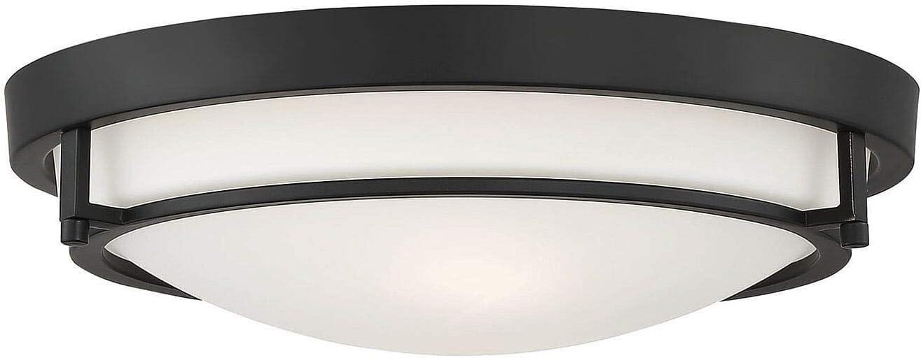 Trade Winds Felton 2-Light Flush Mount Ceiling Light in Matte Black