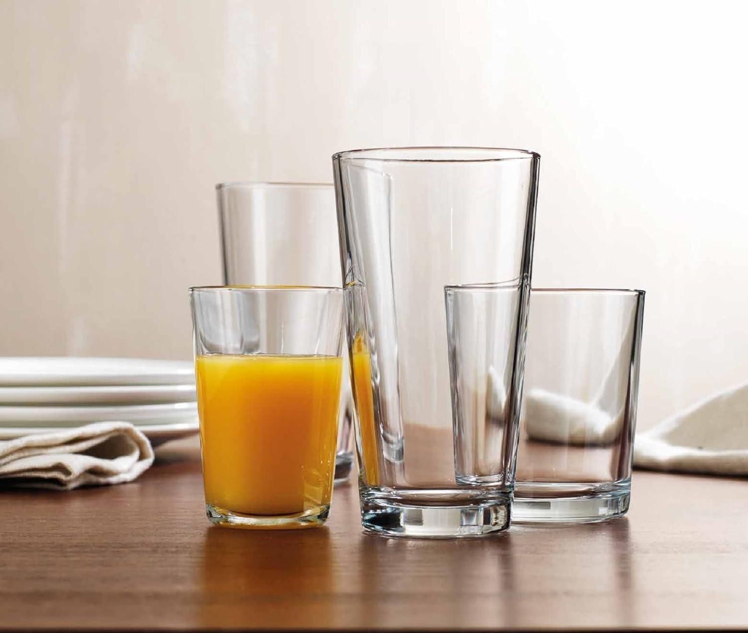 Classic Clear Glass Reusable Drinking Set, 12-Piece