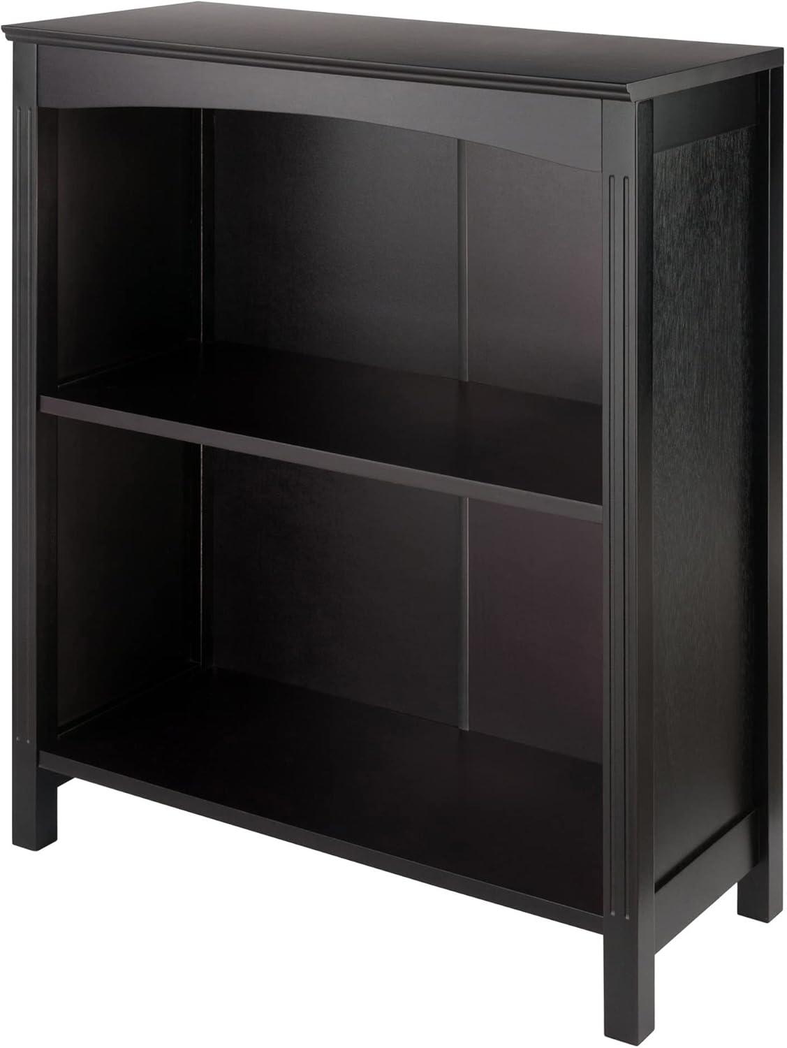 Espresso Brown Transitional 3-Tier Wood Bookshelf