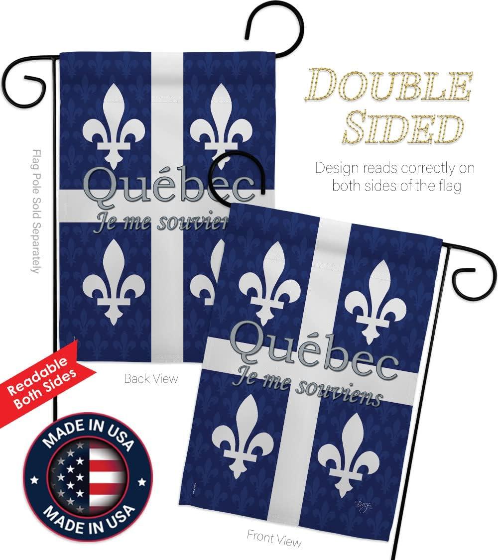 Quebec Garden Flag Canada Provinces 13 X18.5 Double-Sided Yard Banner