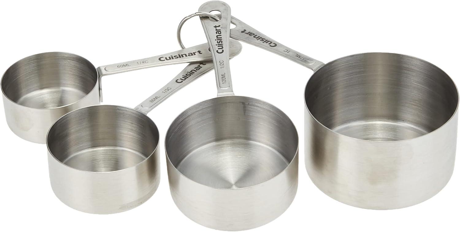 Stainless Steel 4-Piece Measuring Cup Set with Storage Ring