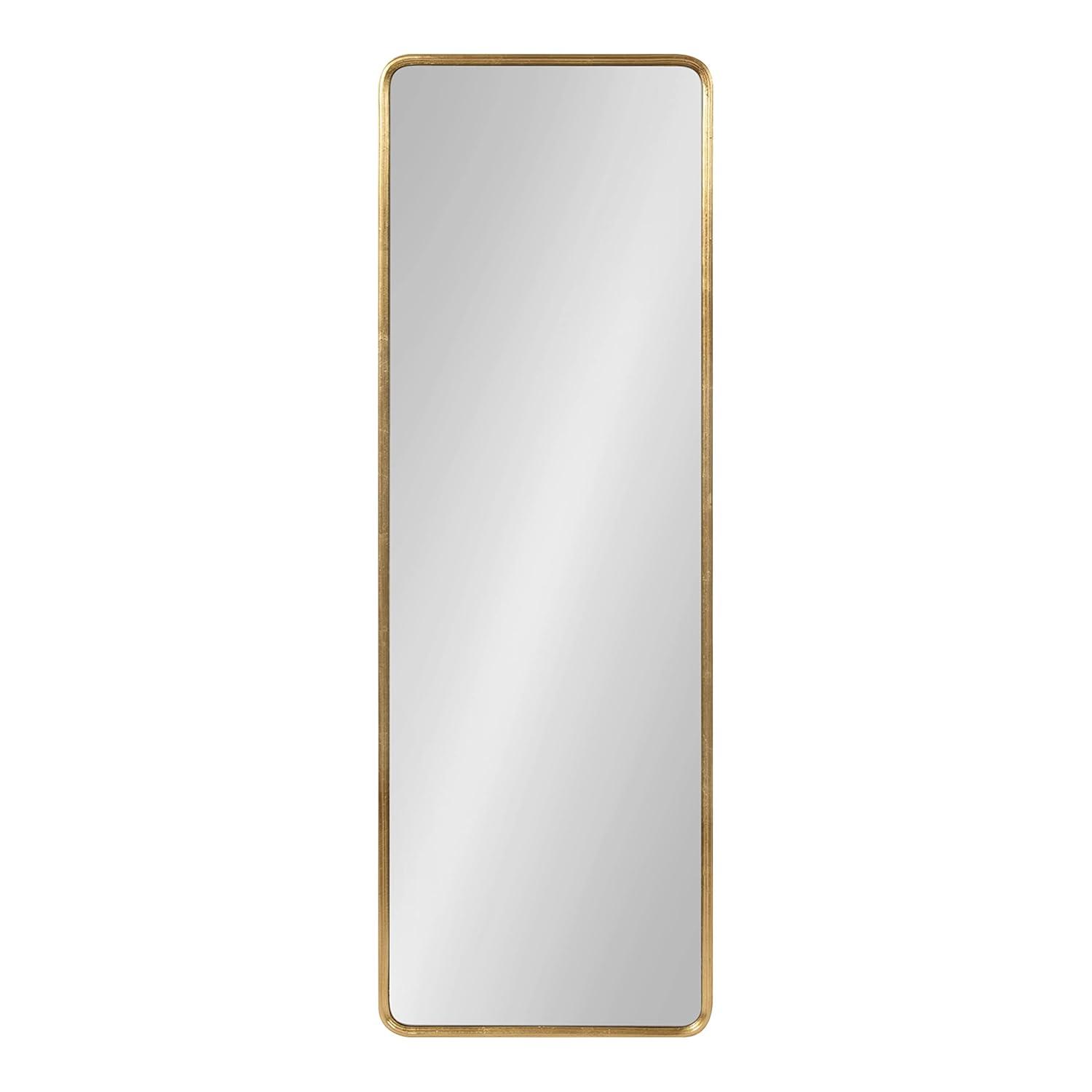 Kate and Laurel Caskill Rectangle MDF Full Length Mirror, 16x48, Gold