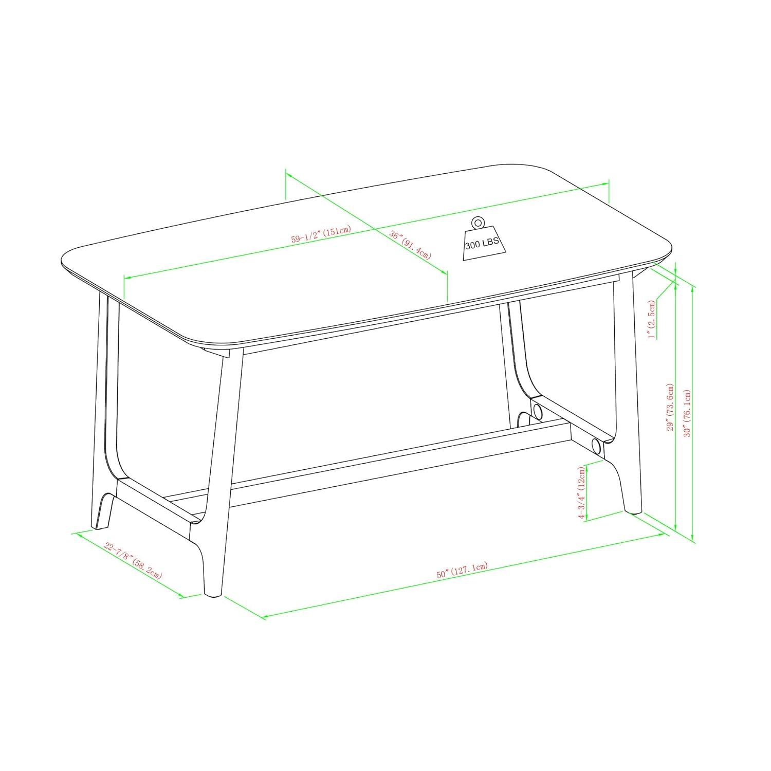 Walker Edison 60" Mid-Century Wood Dining Table with Trestle Base in Walnut