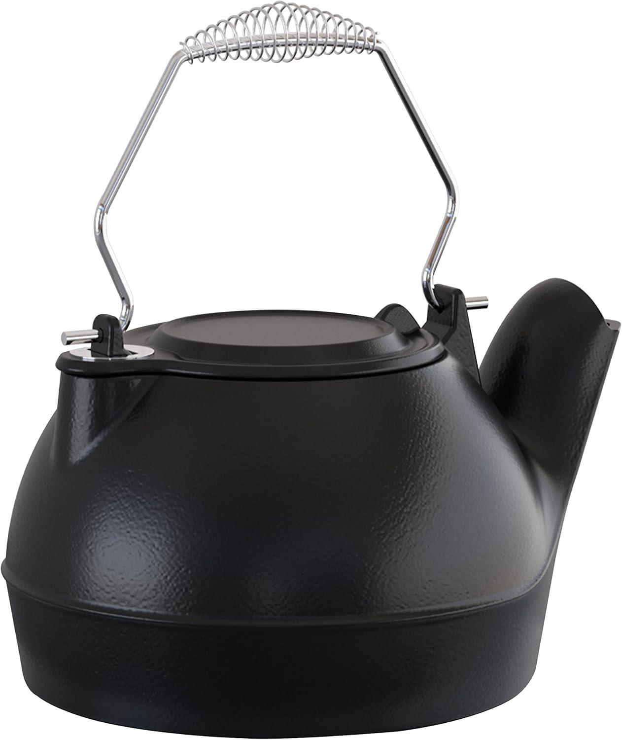 Stove Humidifier, Humidifying Iron Kettle, Wood Stove Kettle, Cast Iron, Chrome Handle