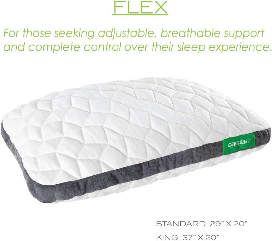 Cariloha Universal Flex Pillow Charcoal infused Viscose from Bamboo Memory Foam Standard White