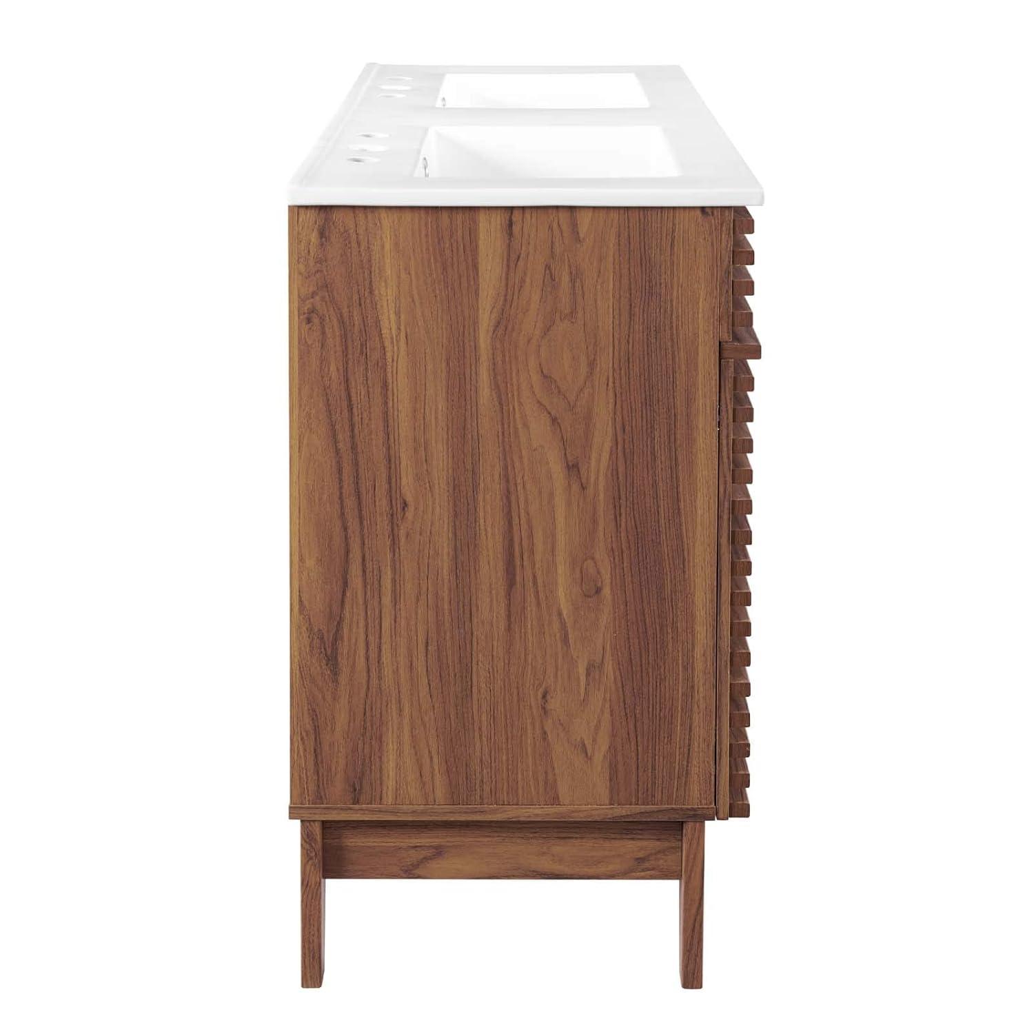 48'' Double Bathroom Vanity with Carrara Marble Top