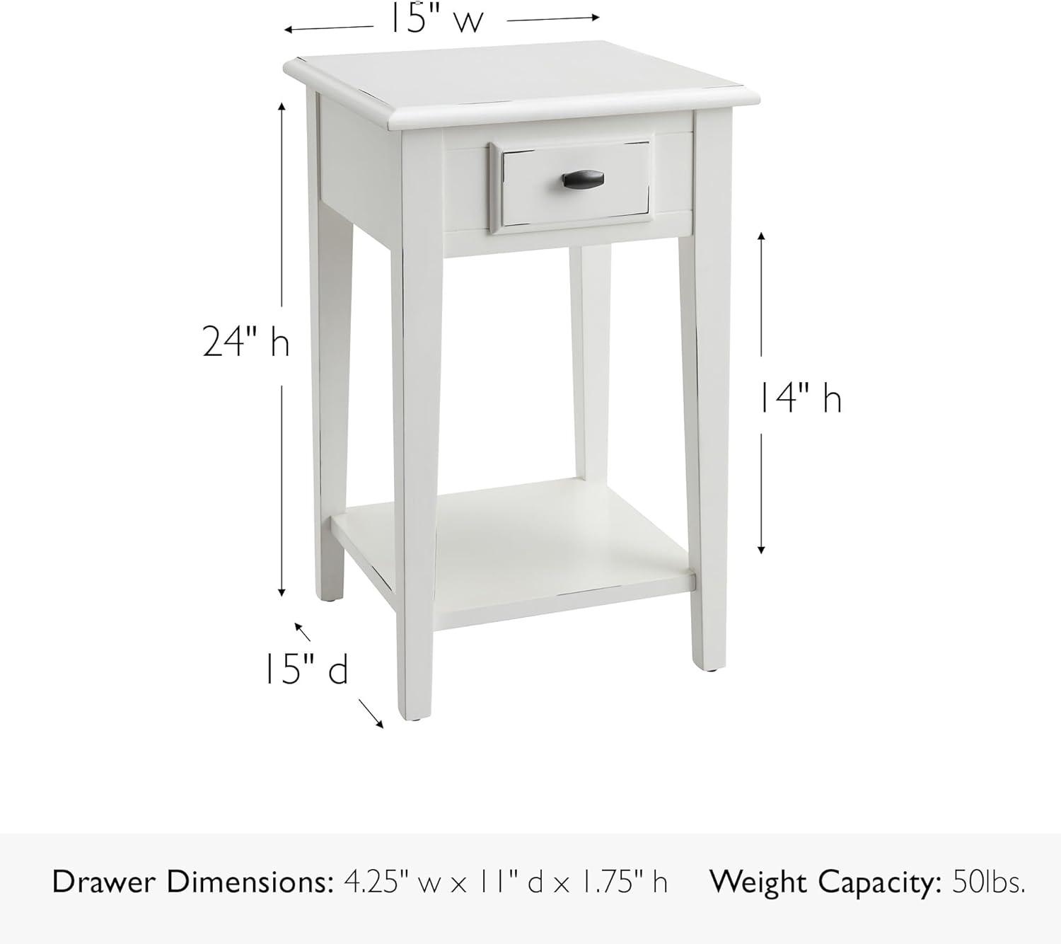 Leick Home Haven Ridge Square End Table in Farmhouse White