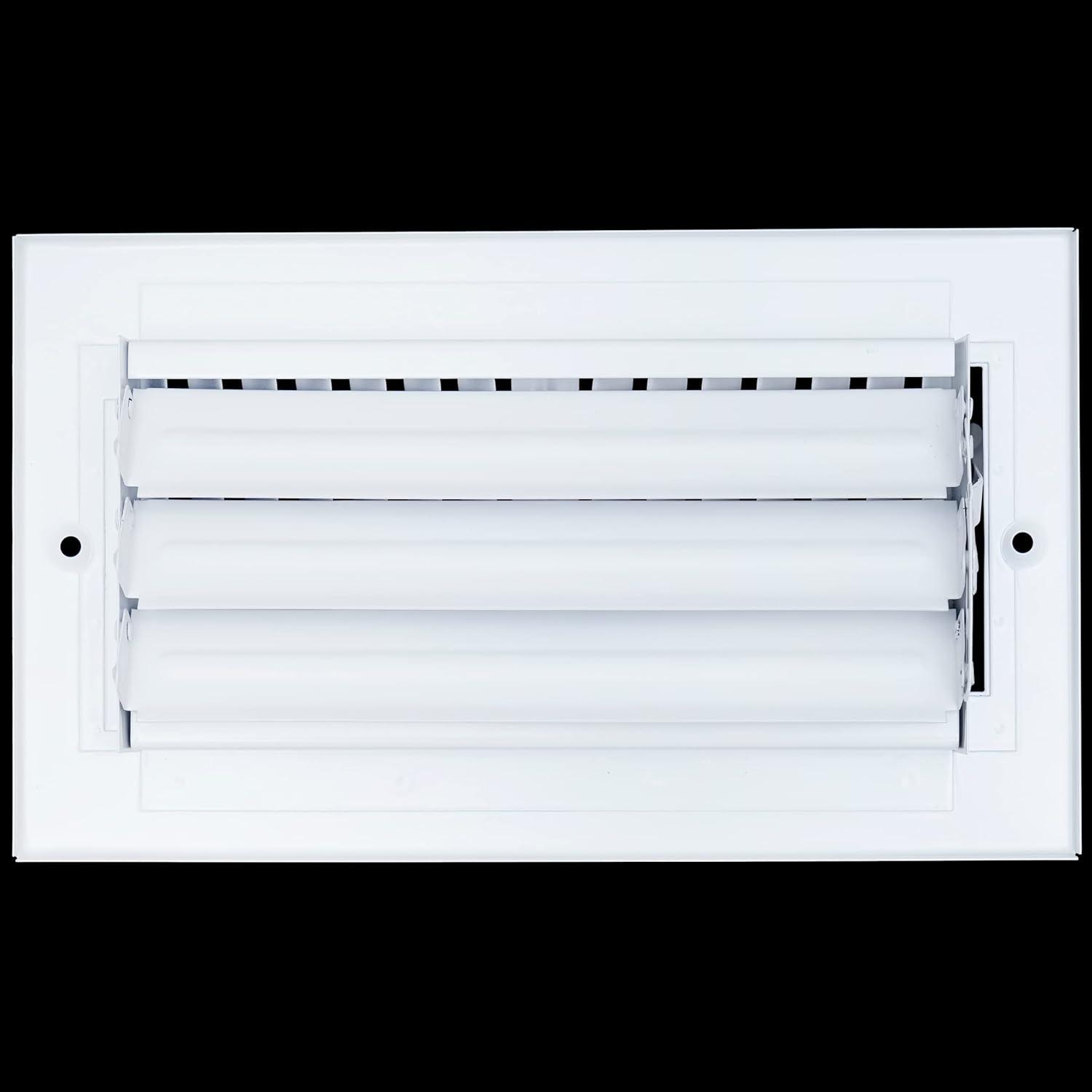 Fits 8x4 Duct Opening 2 WAY Steel Air Supply Diffuser by Handua | Register Vent Cover Grill for Sidewall and Ceiling | White | Outer Dimensions: 9.75" X 5.75"