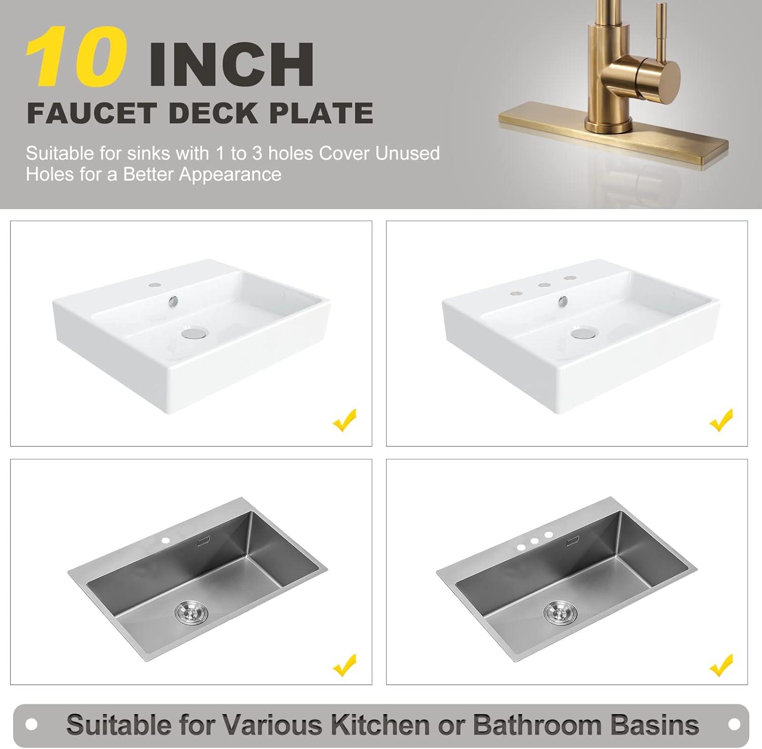 iVIGA 10" Sink Faucet Hole Cover Deck Plate