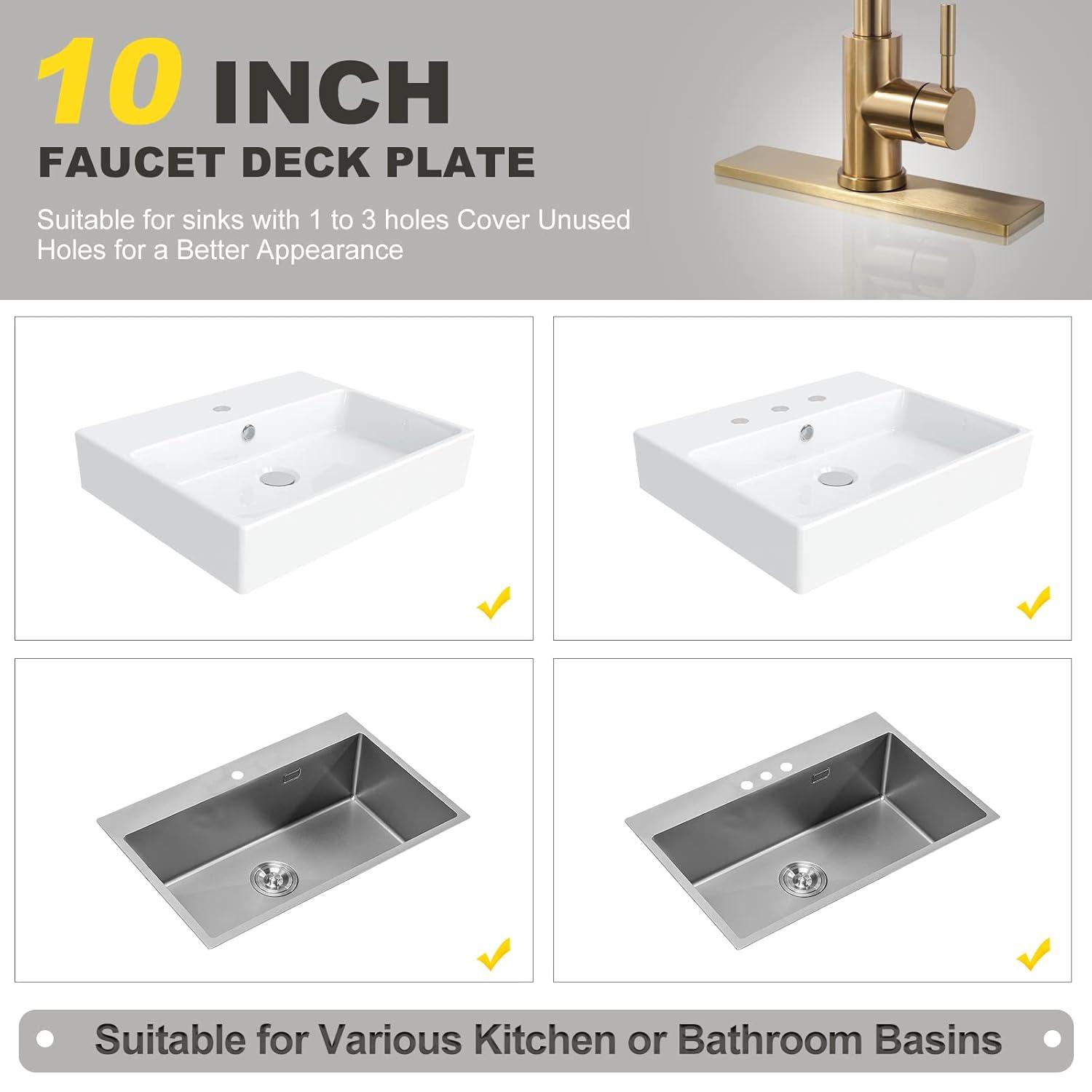 iVIGA VCC06G iVIGA 10" Sink Faucet Hole Cover Deck Plate