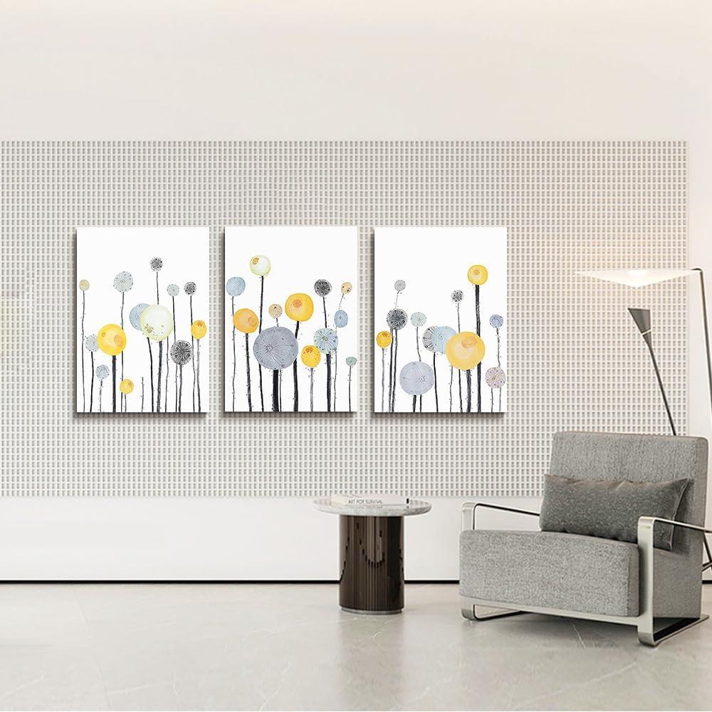 Abstract Dandelion Flowers Watercolor Paintings Canvas Wall Art For Living Room Bedroom Office Wall Decor Modern Wall Pictures Prints Artwork Kitchen Decorations Room Home Decor 3 Piece