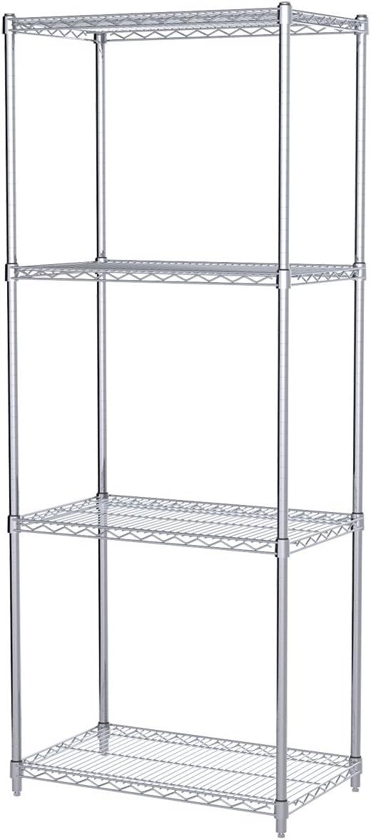 74-Inch Chrome Industrial Grade Wire Shelf Upright Poles, 4 Pack