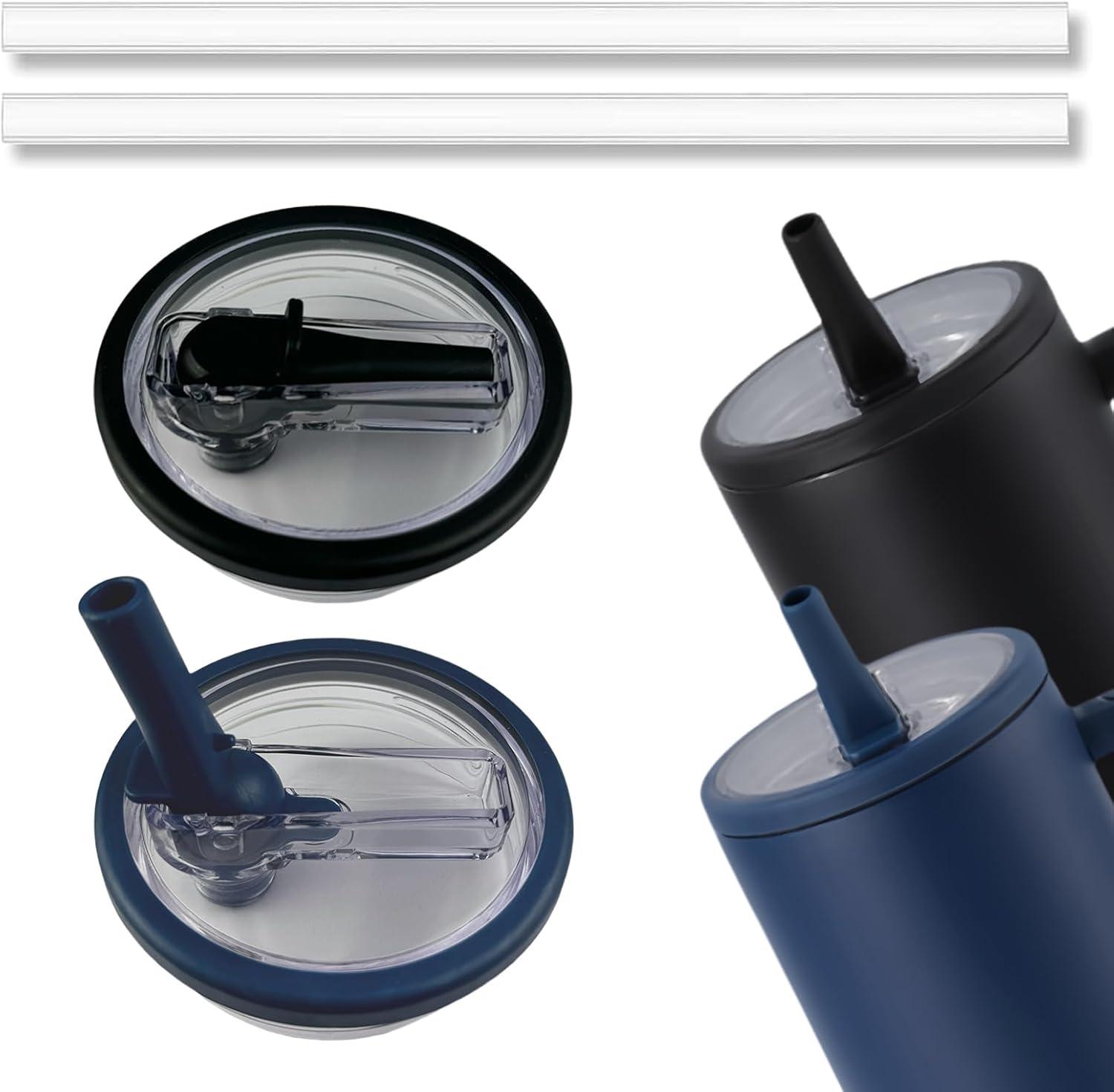 ANTAND 2 Pack 40 Oz Tumbler Flip Straw Lid Replacement Fit For Stanley Quencher, Leak Proof For Stanley Lid Replacement Spill Proof Reusable Tumbler Cover Compatible With 40oz Stanley Cup (Set of 2)