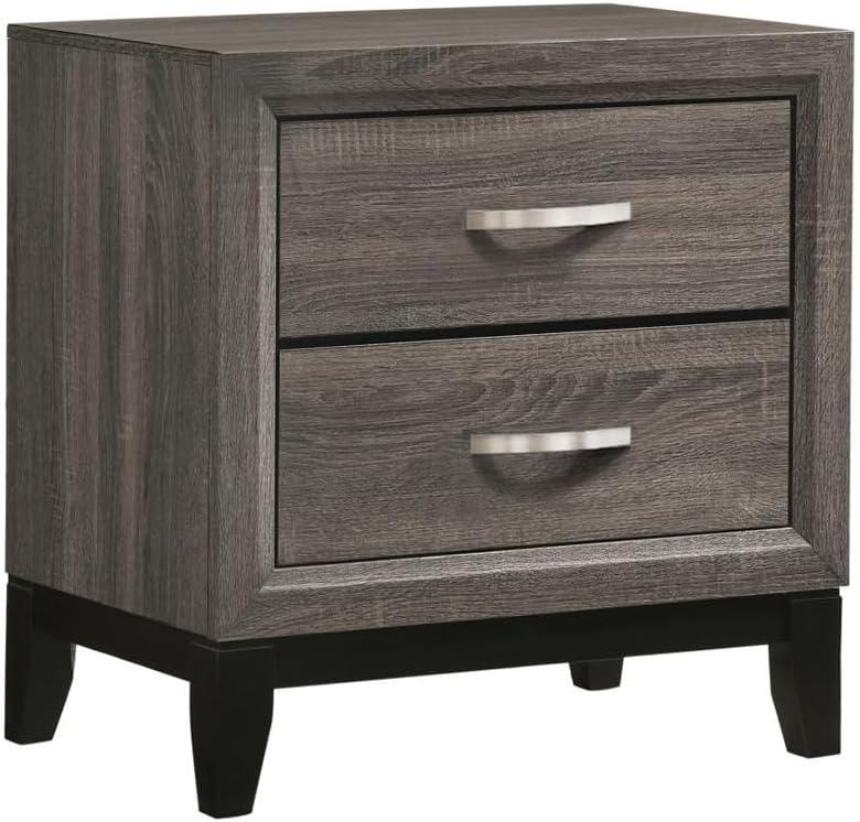 Watson 24" Gray Oak and Black 2-Drawer Nightstand