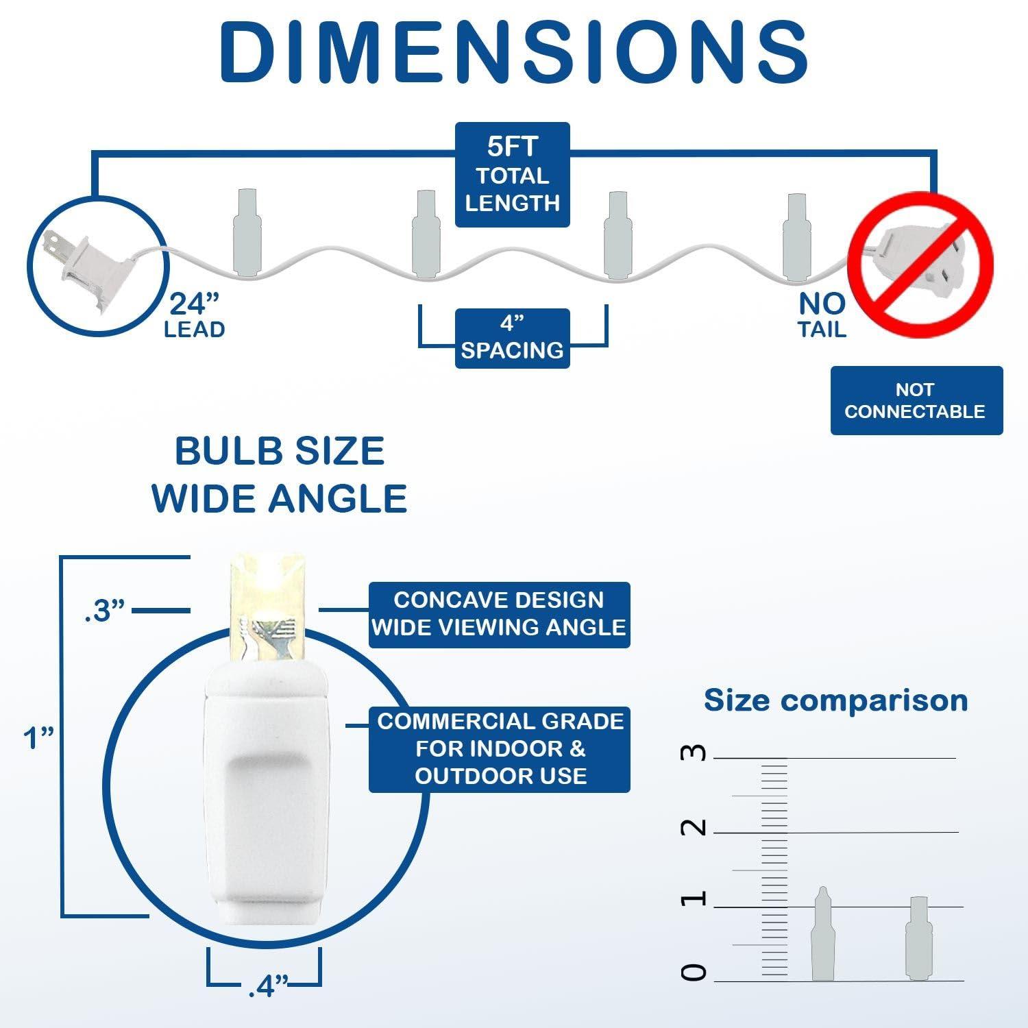 Novelty Lights 10 Light Pure White LED Christmas Craft Mini Light Set (White Wire, 5 Feet)
