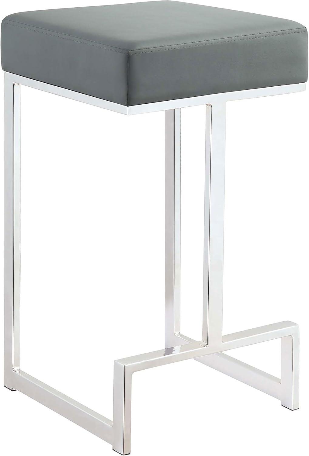 Upholstered Counter Stool with Metal Frame