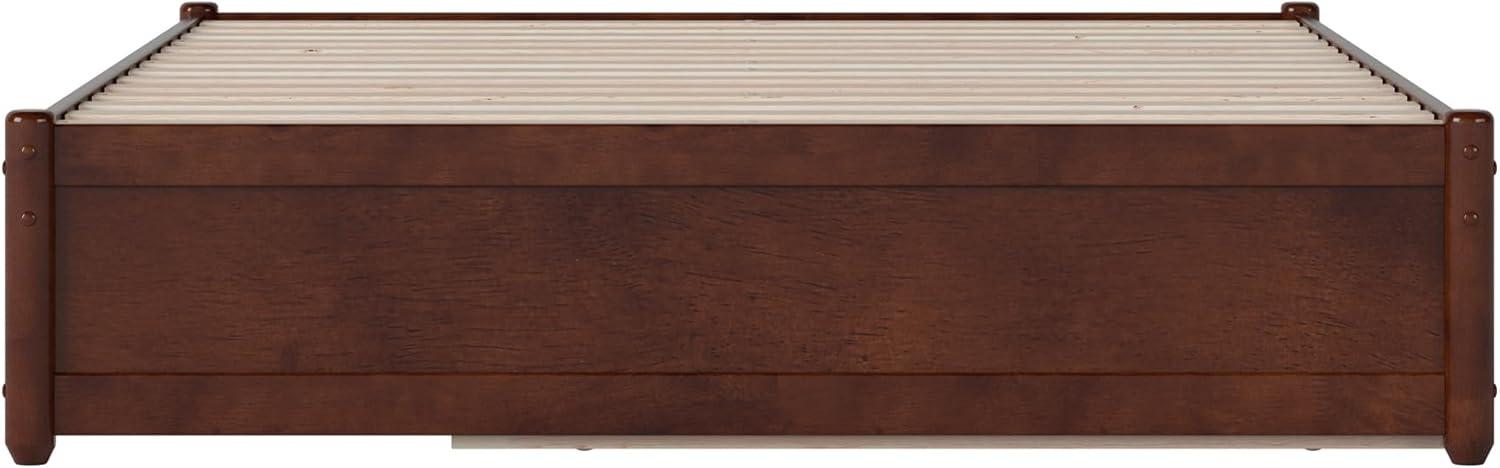 AFI Furnishings Full Panel Platform Bed with Twin Trundle in Walnut