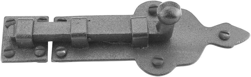 Black Wrought Iron Slide Bolt Latch for Doors and Cabinets