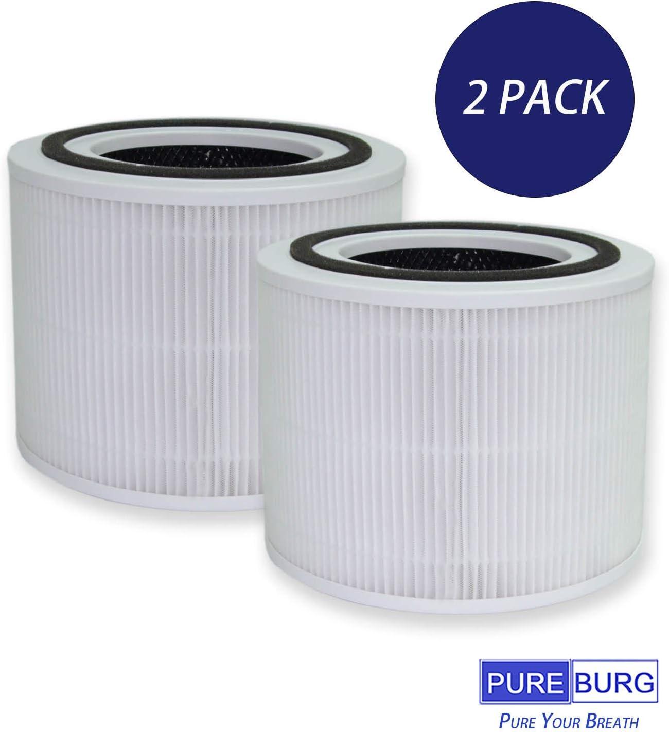 2-Pack Core 300 Replacement Filter for LEVOIT Core 300 and Core 300S Air Purifier, H13 True HEPA Filter and Activated Carbon, Replace Core 300-RF