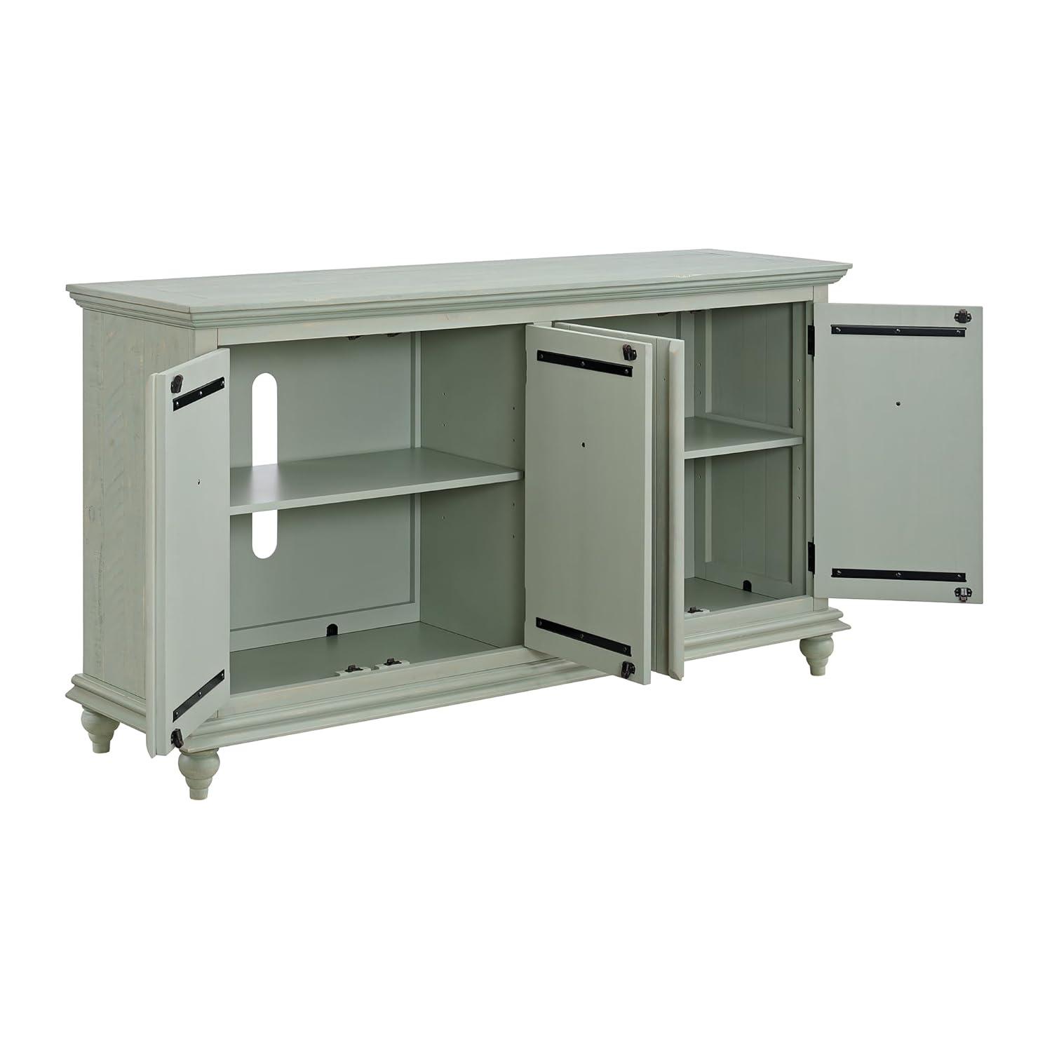 Martin Svensson Home Garden District Rustic Blue Solid Wood 65" TV Stand