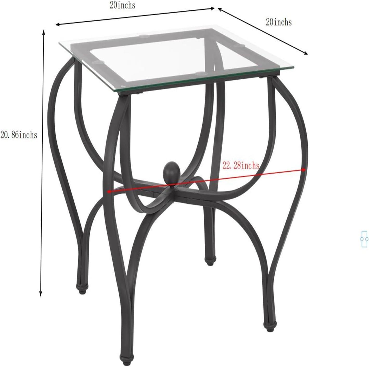 OYang Coffee Table Set Of 3, Living Room Tables Set with 2 Square End Side Table, Rectangle Long Desk, Retro Living Room Set for Apartment, Home, Office