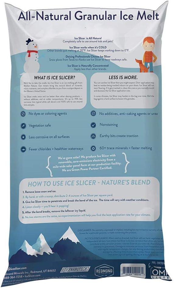 REDMOND Ice Slicer - Ice Melt Salt, Kid & Pet Safe Deicer, All-Natural Granular Ice Melt (25 LB)