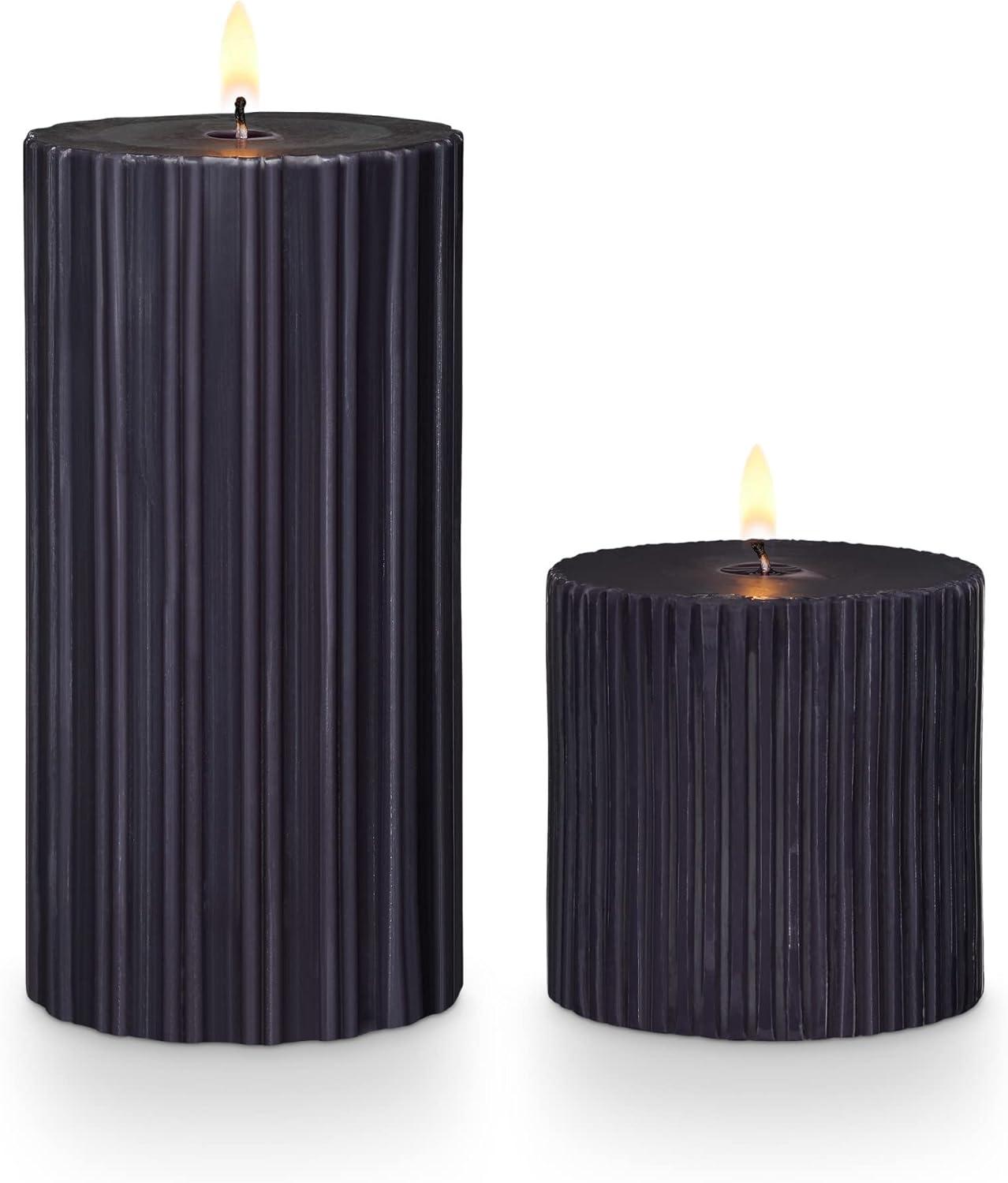 Amber Soy Scented Pillar Candle in Blackberry Absinthe