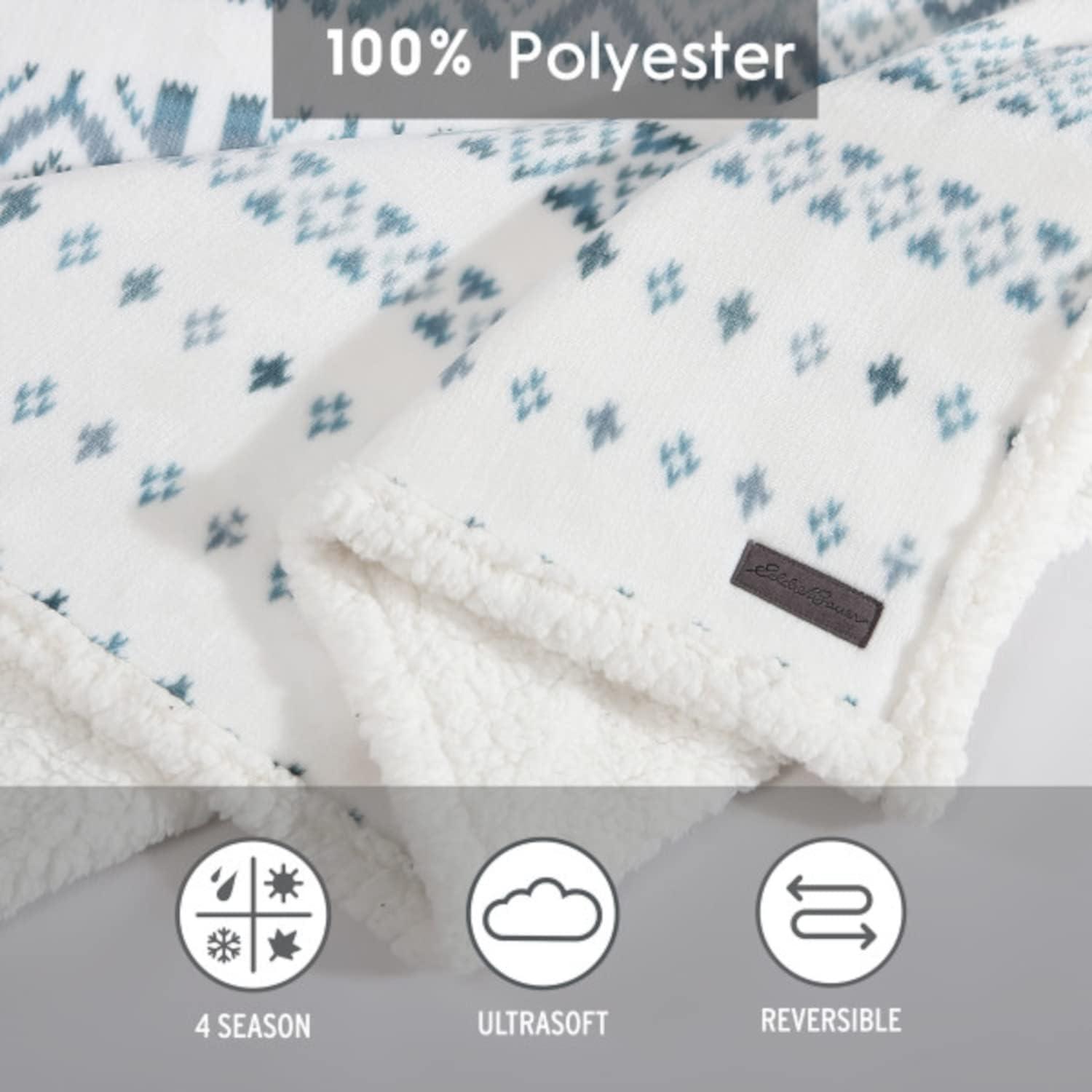 Eddie Bauer Eddie Bauer Plush Plaid Sherpa Reversible Blanket
