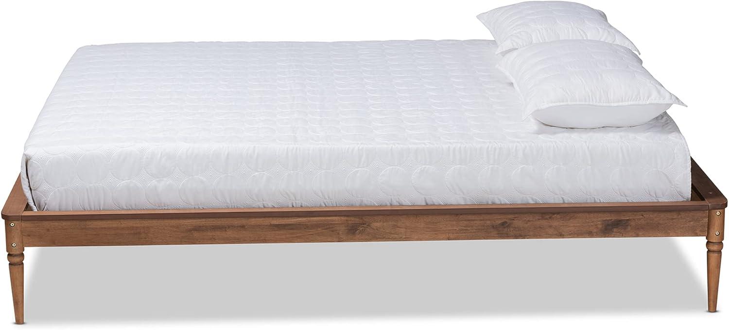 Baxton Studio Tallis Classic and Traditional Walnut Brown Finished Wood Queen Size Bed Frame