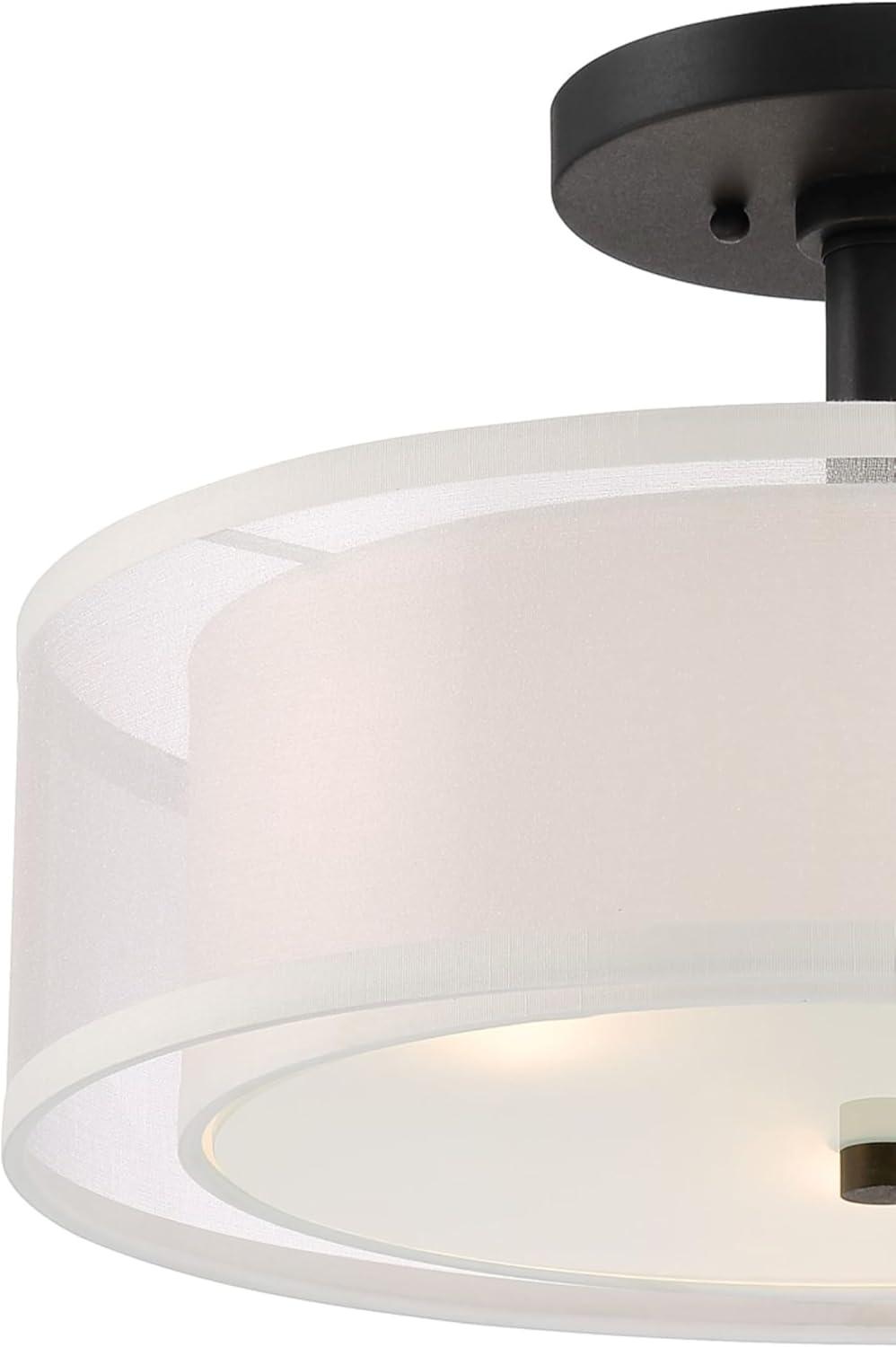 XylehR Semi Flush Mount Ceiling Light 4107-84, Parsons Studio Lighting Fixture, 3 Light,