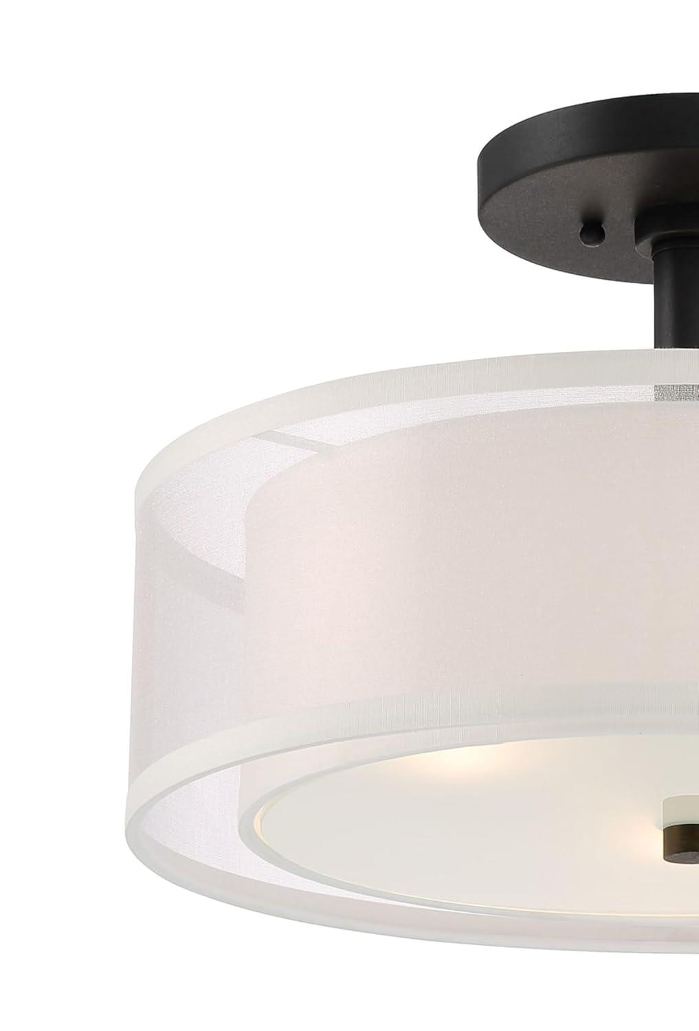 XylehR Semi Flush Mount Ceiling Light 4107-84, Parsons Studio Lighting Fixture, 3 Light,