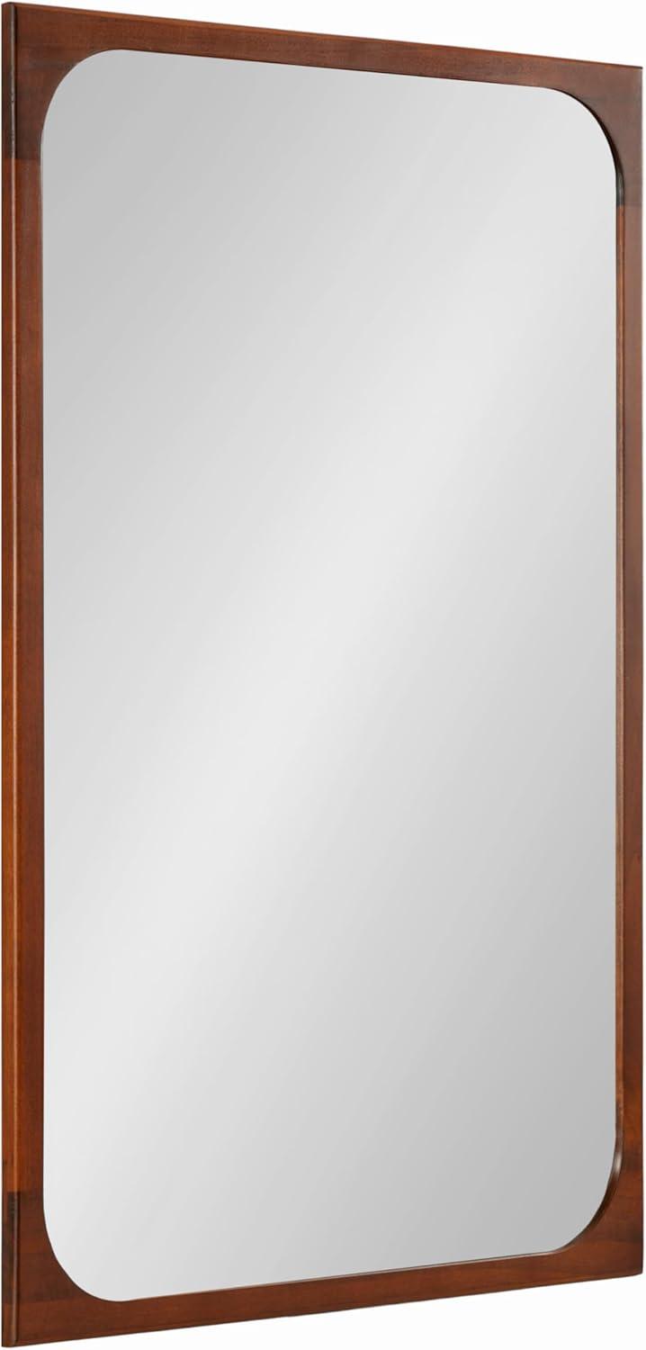 Kate & Laurel All Things Decor 24"x36" Kenai Framed Wall Mirror Walnut Brown: Modern Rectangular Design, No Assembly Required
