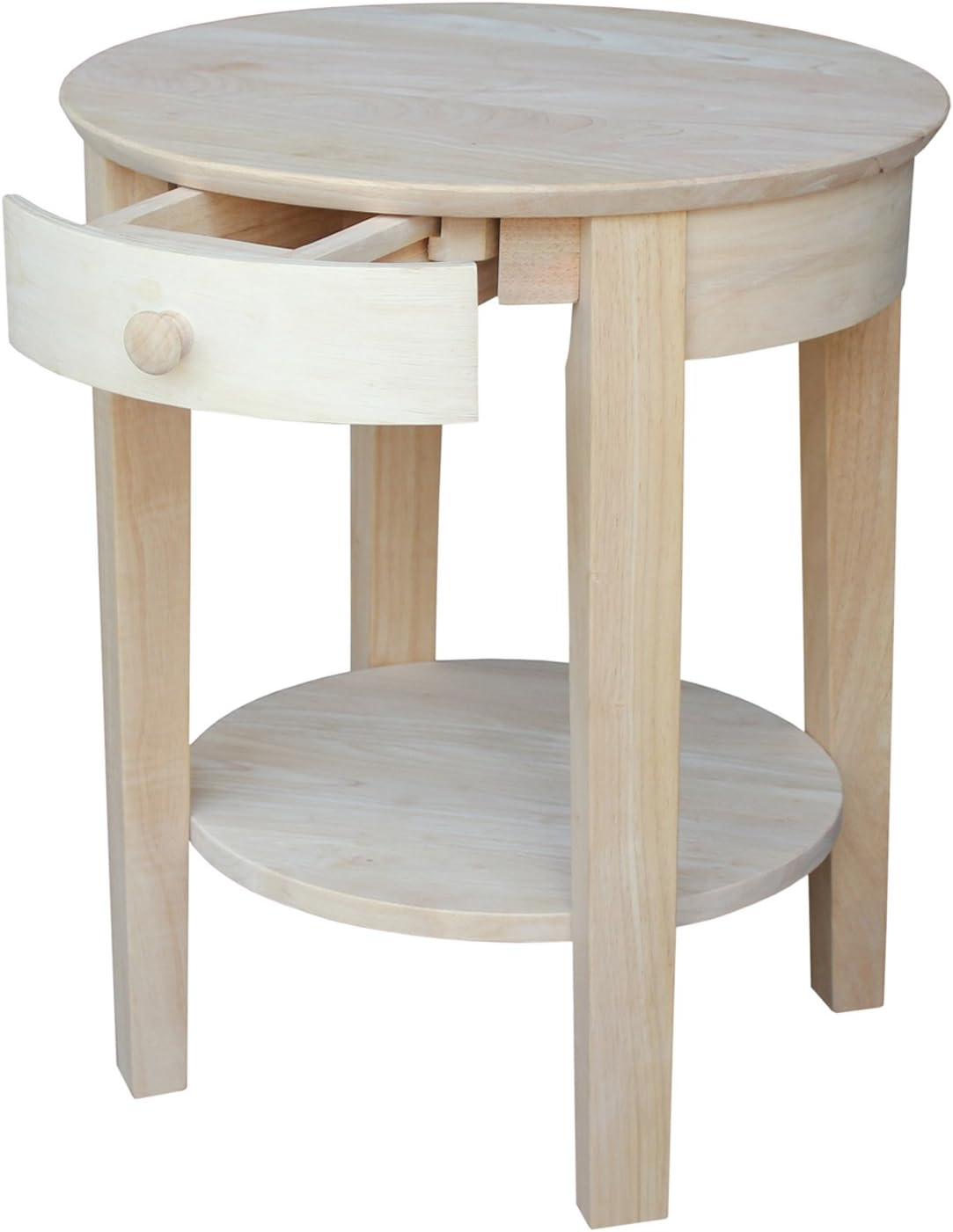 Solid Wood Top End Table with Storage