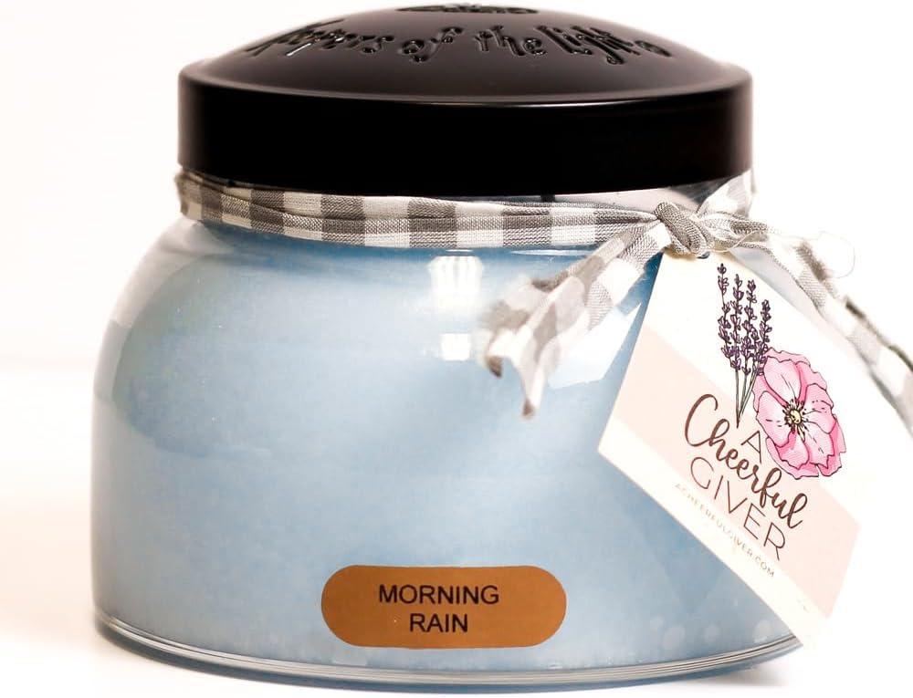 Morning Rain Light Blue Scented Jar Candle with Lid