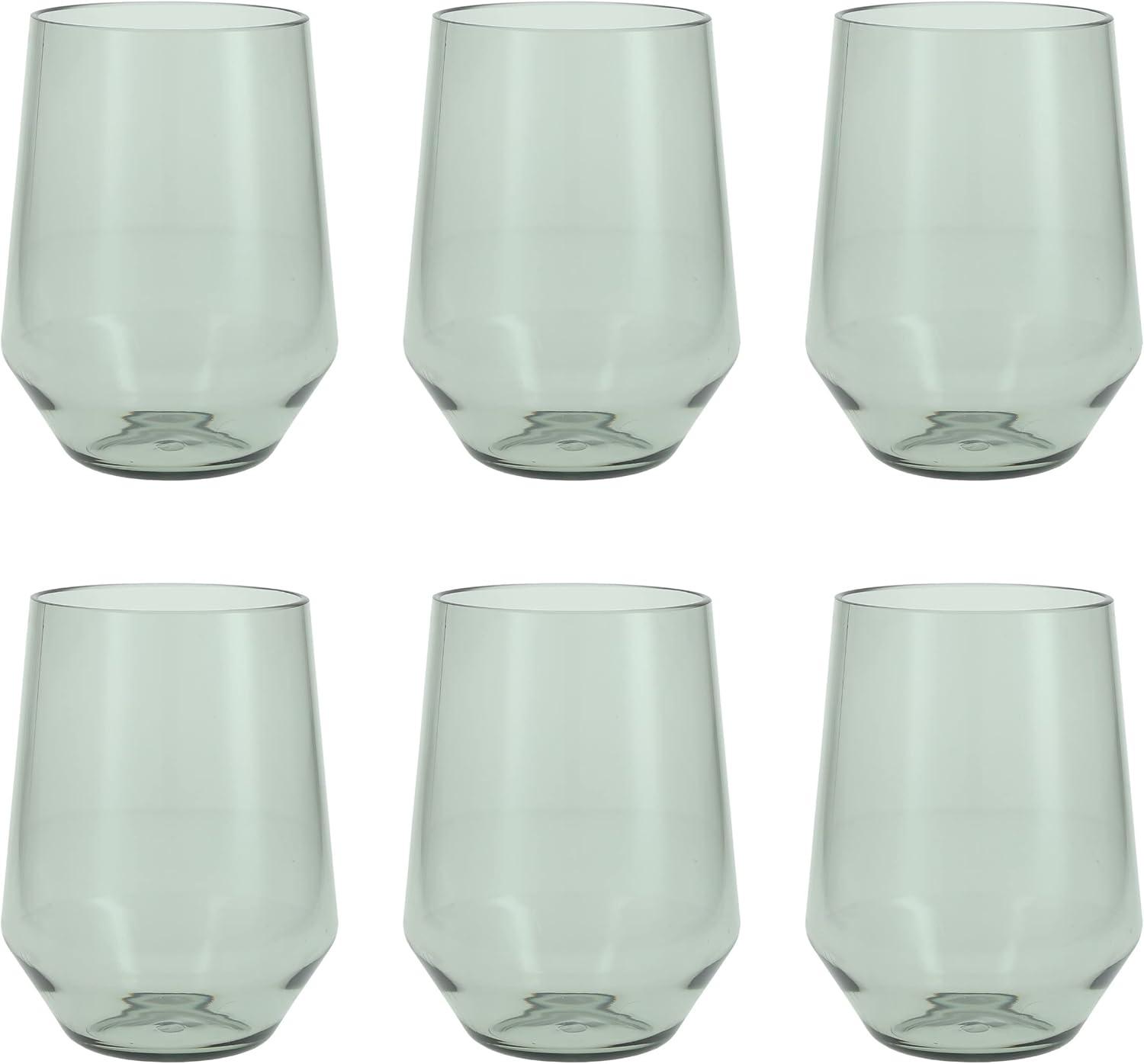 Fortessa Sole Outdoor Shatter Resistant BPA Free Premium Copolyester Plastic Drinkware 6 Pack, Terra Cotta Orange, Stemless Wine Glass (Set of 6)