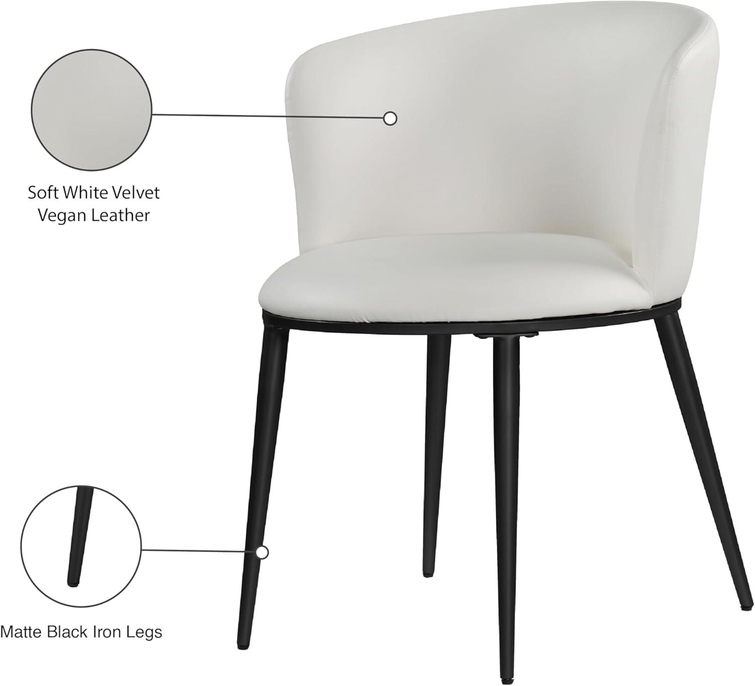 Skylar Contemporary White Faux Leather Rounded Dining Chair