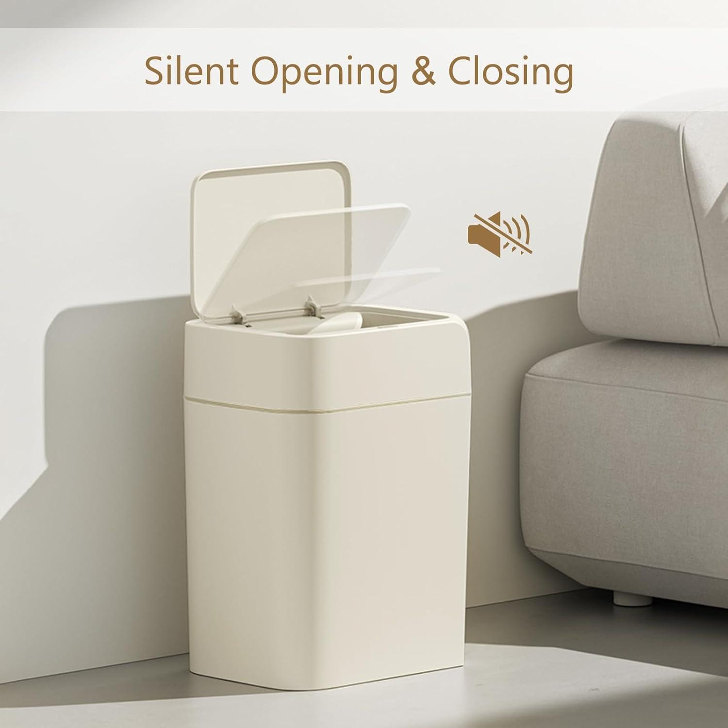 LOVE YOUR BATH LLC 2-Pack 3.5 Gallon Trash Can With Lid, Motion Sensor, Waterproof Smart Trash Can