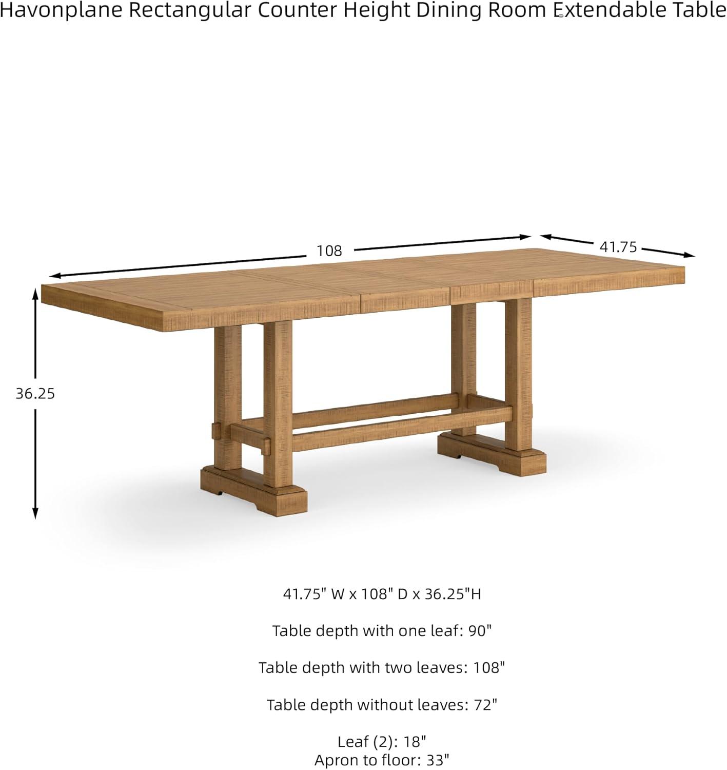 Ashley Furniture Havonplane Brown Counter Height Dining Extension Table
