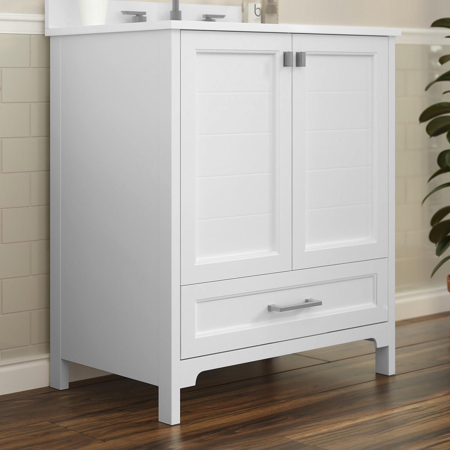 Flash Furniture 30 Inch Bathroom Vanity with Undermount Sink, Cabinet, and Drawer in White