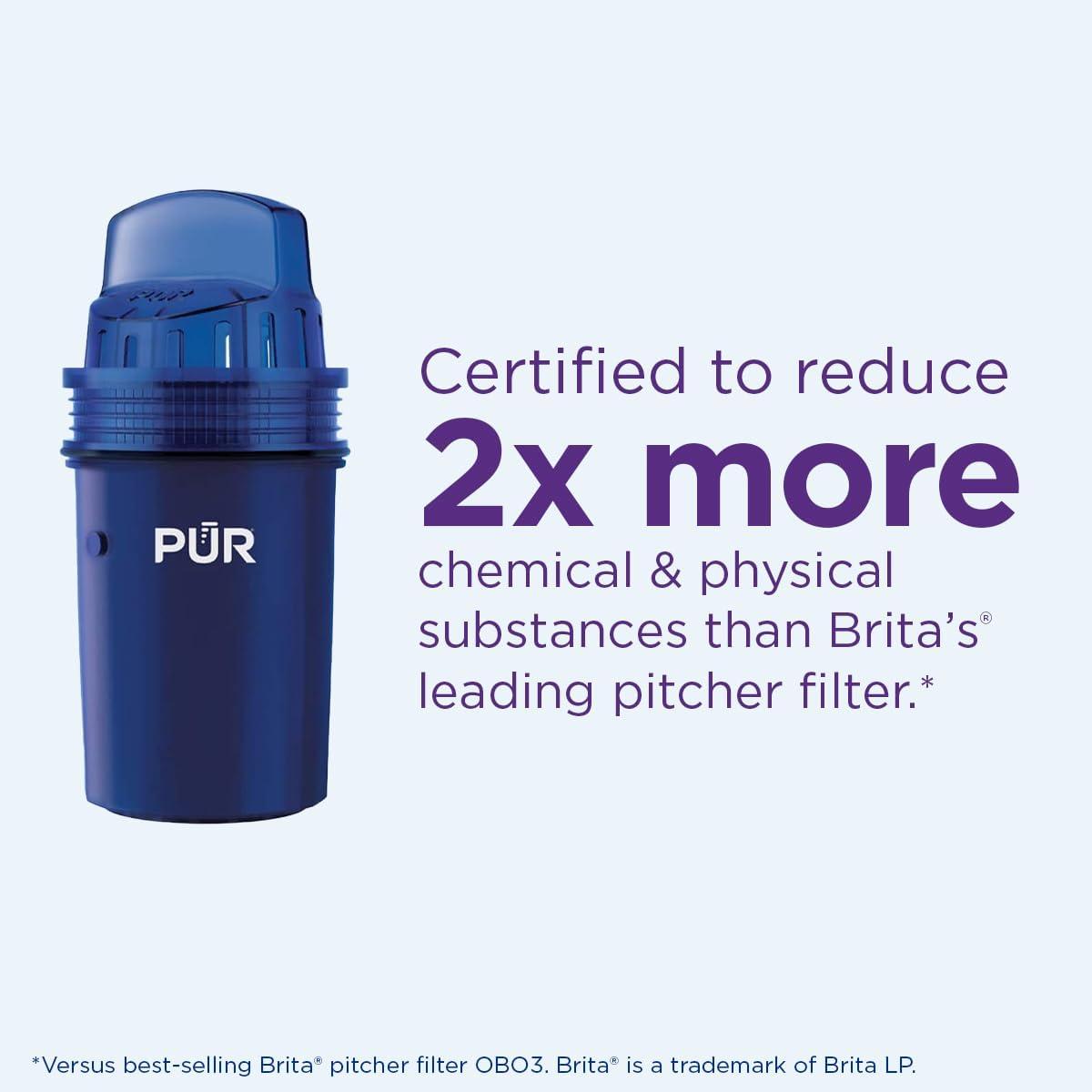 PUR 44 Cup XL Dispenser Filtration System with 2 Filters, W 12.5" x H 17" x L 7.7", White, PDI4000Z