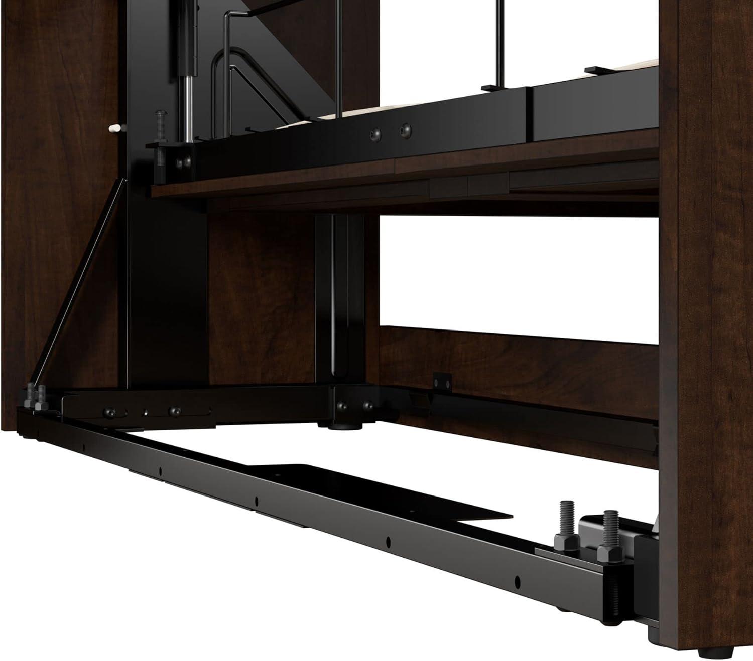 Chocolate Brown Queen Murphy Bed with Storage and Shelving
