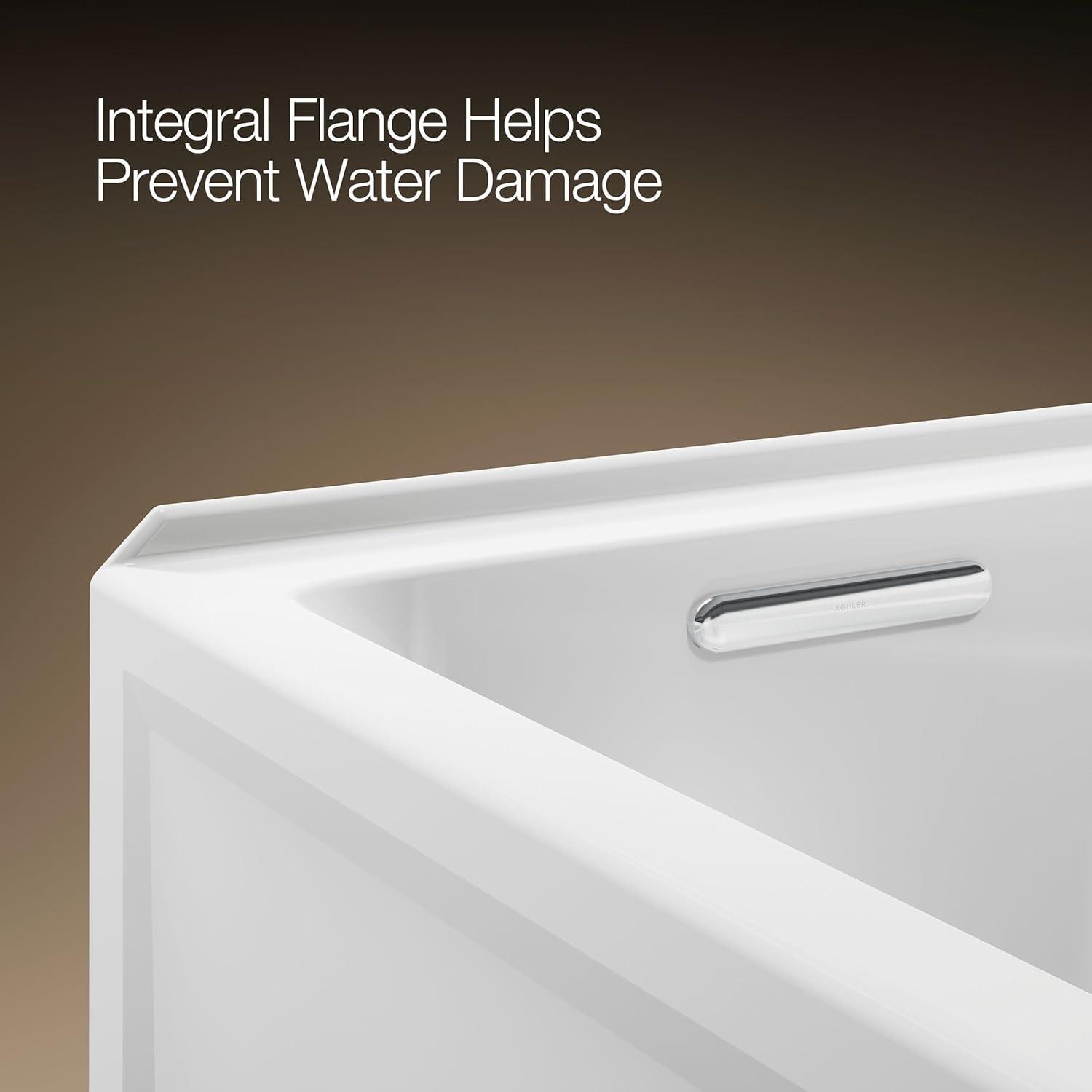 72" x 36" Acrylic Alcove Soaking Bathtub with Comfort Depth