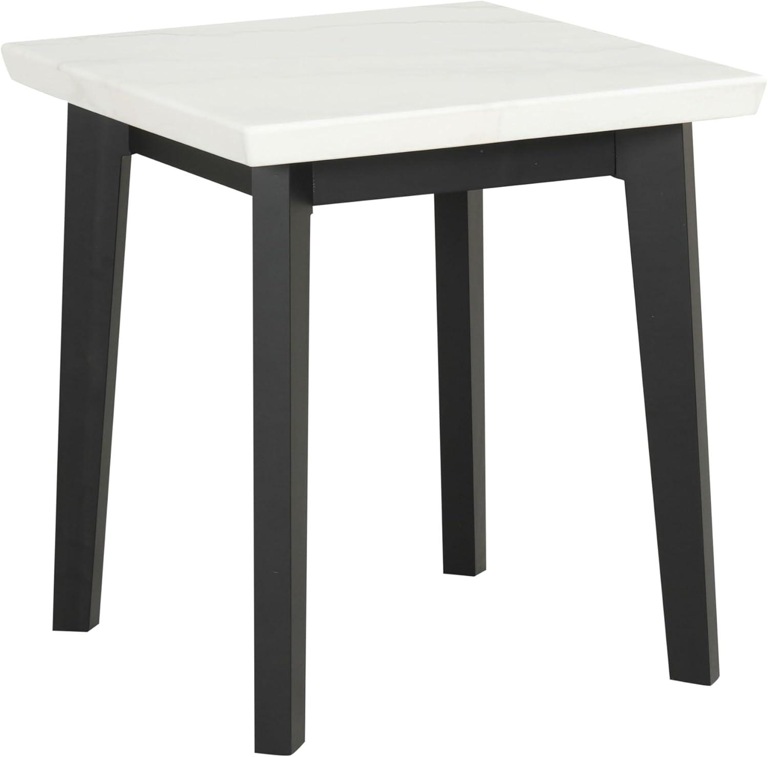 Furniture of America Dorth Marble Top Square Coffee Table, White and Black