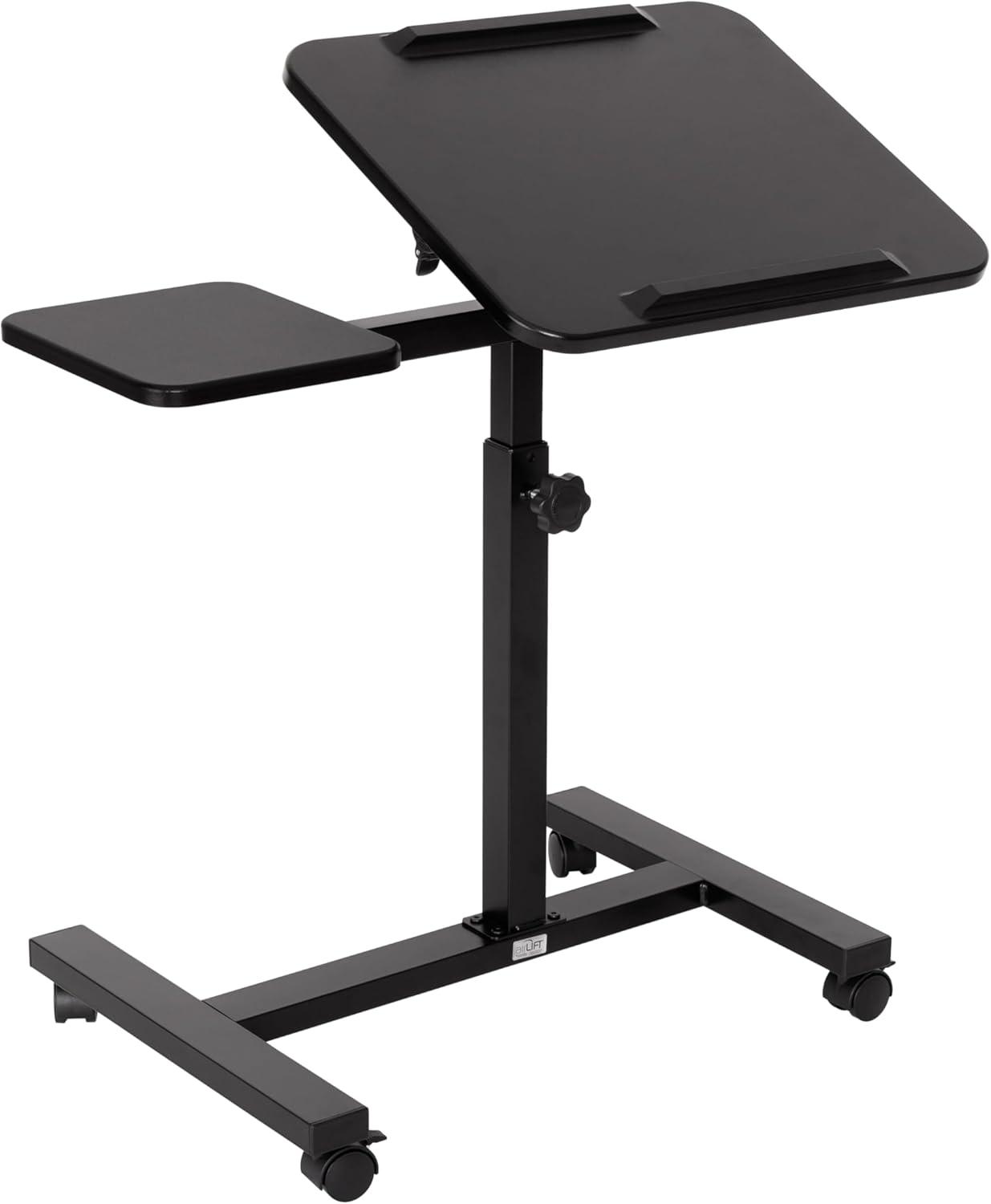 Seville Classics airLIFT Adjustable Height Rolling Tiltable Desk with Mouse Stand