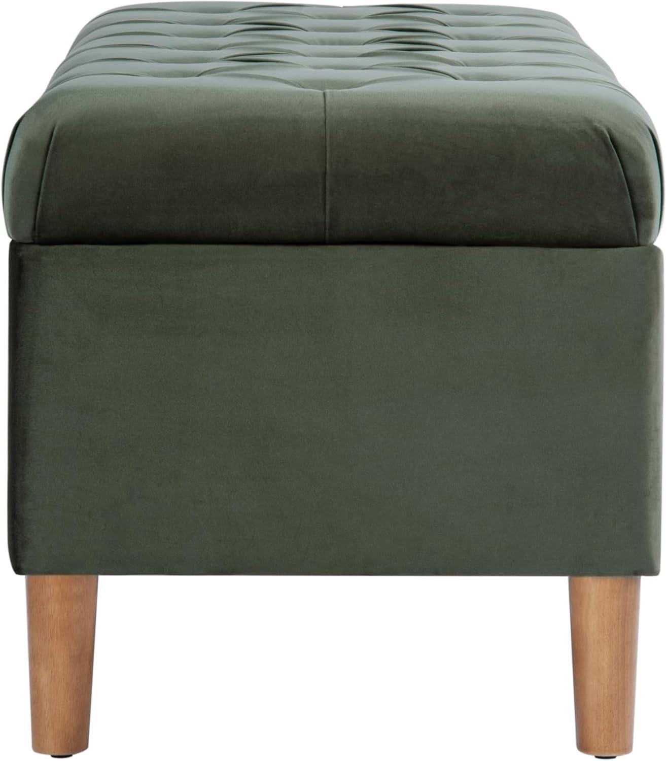 HomePop Velvet Upholstered Storage Bench