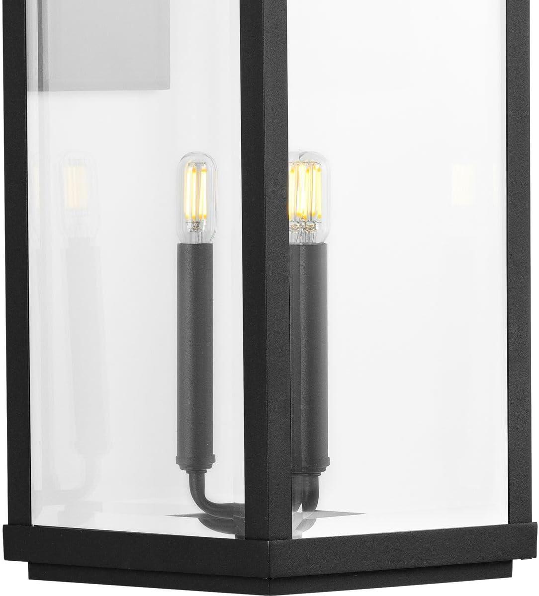 Progress Lighting Gibbes Street 3-Light Wall Lantern in Antique Bronze with Clear Beveled Glass