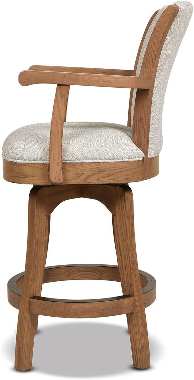 Jennifer Taylor Home Williams 31" Swivel Bar Stool with Armrests White Pepper