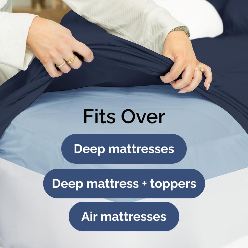 CGK Linens 6 Piece Extra Deep Pocket Ultra Soft & Cooling Sheet Set