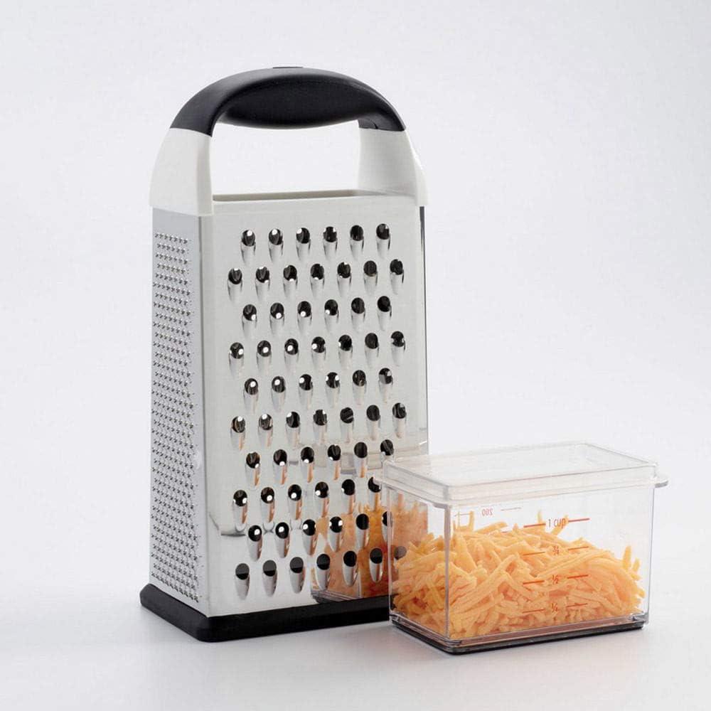 Stainless Steel Box Grater with Attachable Container