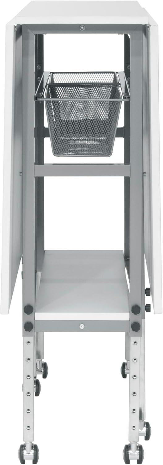 Sew Ready 58.75'' x 36.5'' Foldable Sewing Table with Sewing Machine Platform and Wheels